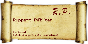 Ruppert Péter névjegykártya