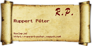 Ruppert Péter névjegykártya