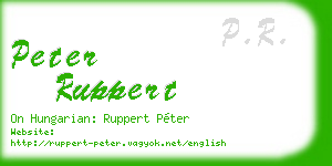 peter ruppert business card